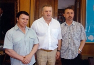 Лидер ЛДПР В.Ф.Жириновский,великий А.М.Кашпировский и А.Ю.Святов